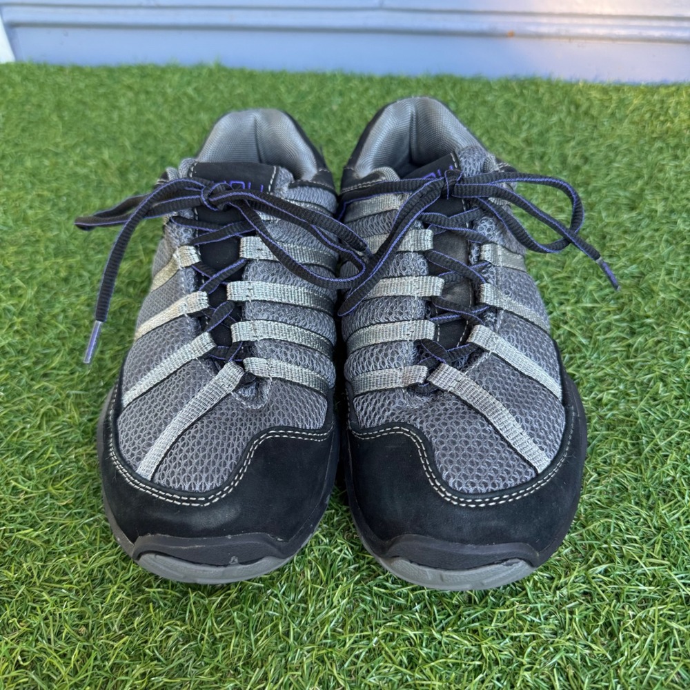 Kuru Quantum Women 7 Black Gray Mesh Orthopedic Hiking Walking Shoes Gorpcore